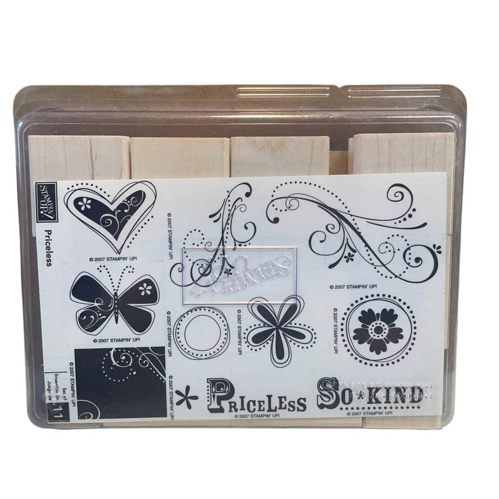 Stampin' Up! Priceless Wood Mounted Rubber‎ Stamp Set 11-Piece Sentiment